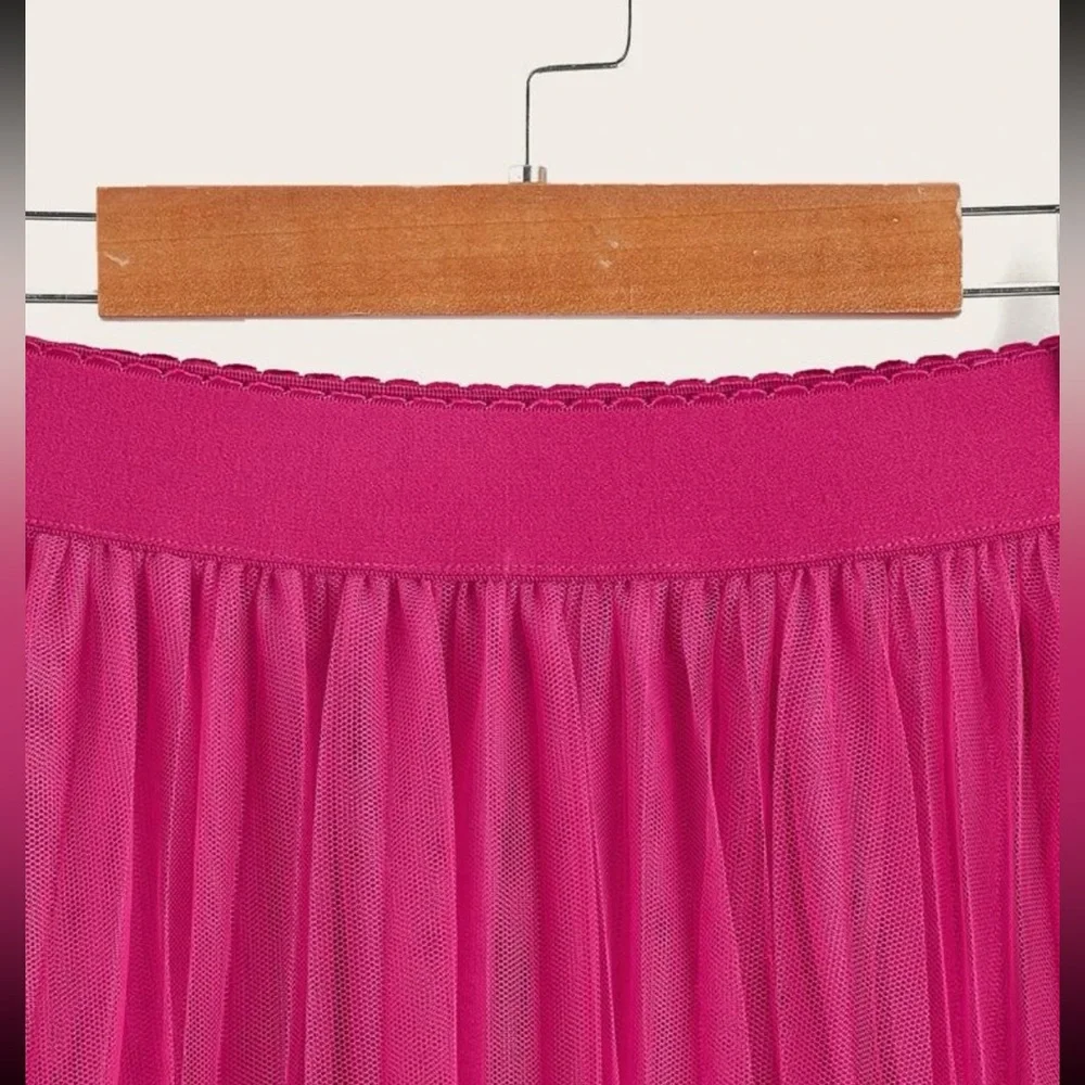 Boho khaki pleated mesh skirt - Picture 6 of 16